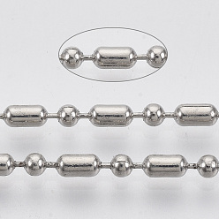 Платина Латунные шаровые цепи, стиль мяча, круглые и овальные, долговечный, пайки, с катушкой, без кадмия, без никеля и без свинца, платина, 4.5x2.4 mm и 2.4 mm, около 301.83 футов (92 м) / рулон
