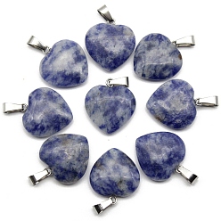 (306FM) Жонкиль матовый с лаймовой подкладкой Кулон из натуральной голубой яшмы, сердцевидная, 20 мм