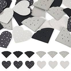 (52) Непрозрачная лаванда 24 шт. 4 стили закладки для книг в форме веера/сердца из искусственной кожи, защитные уголки для книг, для любителей книг, писателей, читателей, разноцветные, 54~61.5x55~66x2~3.5 мм, 6 шт / стиль