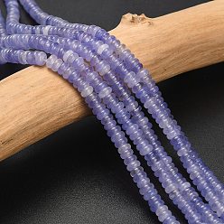 Лиловый Бусины из натурального белого нефрита, окрашенные, рондель, сирень, 4x1.5 мм, отверстие : 0.7 мм, около 155 шт / нитка, 14.96'' (38 см)