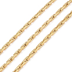 Настоящее золото 18K 304 цепи из нержавеющей стали Бостон, с катушкой, пайки, вакуумное покрытие pvd, реальный 18 k позолоченный, 6x2.8x1.3 мм, около 32.81 футов (10 м) / рулон