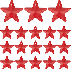 Красный Железные подвески, звезда очарование, красные, 23.5x25x3 мм, отверстие : 1 мм, 50 шт / коробка