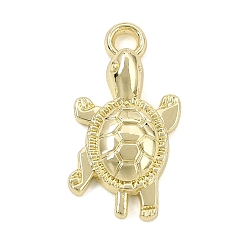 Golden Alloy Pendants, Tortoise Charms, Rack Plating, Cadmium Free & Nickel Free & Lead Free, Golden, 23.5x13x4mm, Hole: 2.5mm