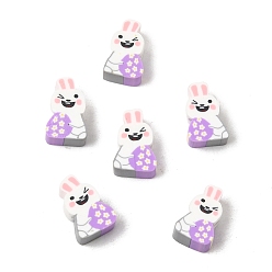 Кролик Пасхальные бусины ручной работы из полимерной глины, кролик, 10x7x4.5 мм, отверстие : 1.9 мм