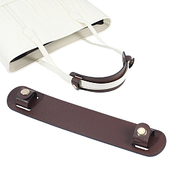 Coconut Brown Imitation Leather Bag Strap Covers, Shoulder Pads, with Alloy Snap Button, Golden, Coconut Brown, 230x98x5.5mm