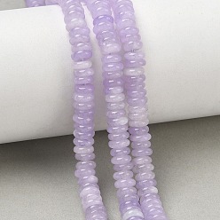 Lila Teñidos naturales blancas perlas de jade hebras, rondelle lisa, lila, 6.5x2 mm, agujero: 1.1 mm, sobre 167 unidades / cadena, 14.76'' (37.5 cm)