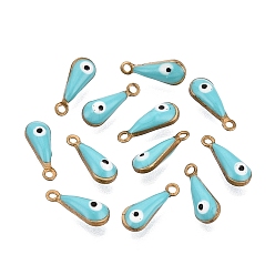 Кадет Синий Античный золотой никелированная латунь эмаль прелести, слеза с глаз, кадетский синий, 11x4x4 мм, отверстие : 1 мм