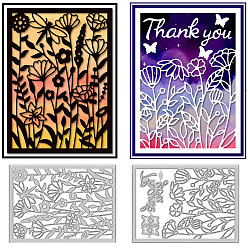 Цветок Углеродистая сталь разрезает трафареты, для diy scrapbooking, Фотоальбом, декоративная бумага для тиснения, форма для поздравительных открыток, цветок, 147x107x0.8 мм, 2 шт / комплект