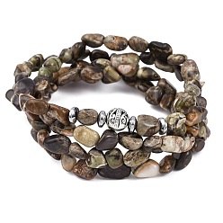 Богатство Камень Браслеты из сплава и натуральных драгоценных камней с бусинами для мужчин и женщин, самородки, 30-3/4 дюйм (78 см)