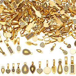 Античное Золото 220 шт 10 стили сплава подвески в тибетском стиле, античное золото , 8~26x6~10.5x1~7 мм, отверстие : 1.4~8 мм