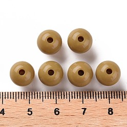 Dark Goldenrod Opaque Acrylic Beads, Round, Dark Goldenrod, 10x9mm, Hole: 2mm, about 940pcs/500g