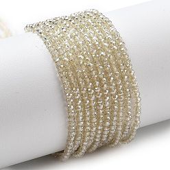 Blanco Antiguo Abalorios de vidrio electrochapa, lustre de la perla chapado, facetados, Rondana plana, blanco antiguo, 2.5x2 mm, agujero: 0.7 mm, sobre 150~161 unidades / cadena, 11.57~12.72'' (29.4~32.3 cm)