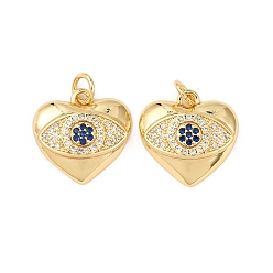 Сердце Латунные микро проложить кубического циркония подвески, стойки покрытие, долговечный, без свинца и без кадмия, реальный 18 k позолоченный, с целью перехода в кольце, сердце, 16x16x4 мм, отверстие : 3.5 мм