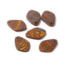 Tiger Iron Natural Tiger Iron Pendants, Rhombus, 35.5~36x24.5~25.5x3~5mm, Hole: 1.8~2mm