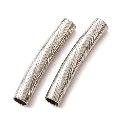 Couleur Acier Inoxydable 304 inoxydable perles de tubes d'acier, couleur inox, 35.5x7x6mm, Trou: 4.8mm
