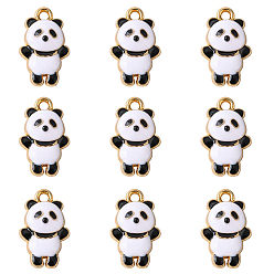 Белый Подвески из эмали и сплава, панда, белые, 18x11.5x4 мм, отверстие : 1.8 мм