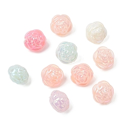 (52) Непрозрачная лаванда Непрозрачные акриловые бусины с УФ-покрытием, цветок, с покрытием AB цвета, разноцветные, 13.5x11 мм, отверстие : 1.5 мм, Около 695 шт / 500 г