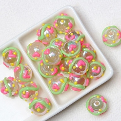 Сердце Акриловые бусины цвета темного хаки, круглые, сердце, 16 мм