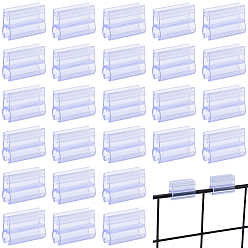 Clear 30Pcs PVC Plastic Memo Clips, Price Tag Holder, Rectangle, Clear, 1.8x2.45x1.05cm