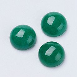 White Jade White Jade Cabochons, Half Round, Dyed, 10x4.6~4.8mm