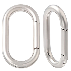Нержавеющая Сталь Цвет 2 шт. замки с пружинным затвором из нержавеющей стали, овальные, цвет нержавеющей стали, 43x24.5x4.5 мм