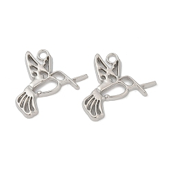 Платина Подвески из сплава , без кадмия и без свинца, птица, платина, 38x40x3 мм, отверстие : 4 мм