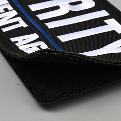 Negro Personal de seguridad apliques bordados de poliester, Accesorios de adorno, decoración artesanal de costura, negro, 52.5~103x130~256x4 mm