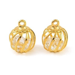 Золотой Подвески в виде клетки из железных и стеклянных бусин, круглые подвески, прозрачные, золотые, 14x12x12 мм, отверстие : 1.5 мм