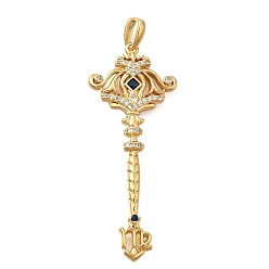 Дева Латунные микро проложить кубического циркония большие кулоны, палочка с подвесками в виде созвездий, долговечный, без никеля , реальный 18 k позолоченный, Дева, 48.5x19.5x3.5 мм, отверстие : 6.5x3 мм