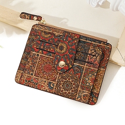 Цветок Пробковая сумка для карточек с винтажным принтом, Держатель визитной карточки, чехол для визиток, цветок, 120x90 мм