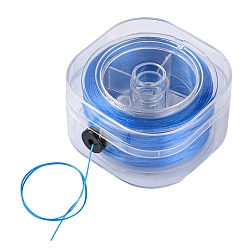 Синий Круглая эластичная кристаллическая нить, эластичная нить для бисера, для изготовления эластичного браслета, синие, 0.8 мм, около 98.43 ярдов (90 м) / коробка