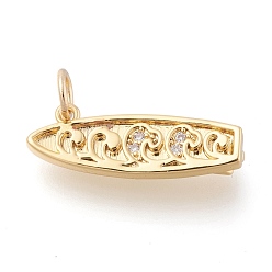 Золотой Латунные микропаве прозрачные подвески с фианитом, спортивные амулеты, с целью перехода в кольце, реальный 18 k позолоченный, скейтборде, золотые, 20x6.5x3.5 мм, Перейти кольцо: 5x1 мм, отверстие : 3.5 мм