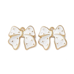 Белый Дым Подвески из эмали и сплава, без кадмия, без никеля и без свинца, бантом, серый, 19x21x4 мм, отверстие : 1.4 мм