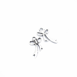 Antique Silver Alloy Pendants, Bowknot, Antique Silver, 20x11mm