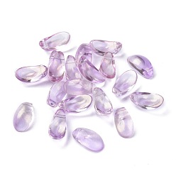 Средний Фиолетовый Прозрачные стеклянные бусины, с блеском золотой порошок, Petaline, средне фиолетовый, 12.5x6x5.5 мм, отверстие : 0.8 мм