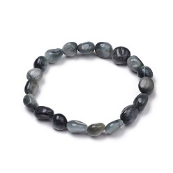 Орлиный Глаз Камень Браслеты из бусин стрейч с ястребиным глазом, упавший камень, самородки, 1-7/8 дюйм ~ 2-1/8 дюйм (4.8~5.5 см), бусины : 6~15x6~11x3~11 мм