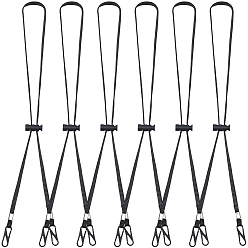 Черный 12шт. полиэстеровая шапка с гибким съемным шнурком для подбородка, ветрозащитный зажим для ремня, регулируемая застежка для шнура, для игры в гольф, рыбалка, гребля, парусный спорт, чёрные, 600~610 мм