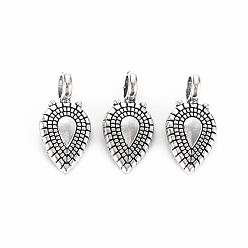 Antique Silver Tibetan Style Alloy Glue-on Flat Pad Bails, Cadmium Free & Lead Free, Teardrop, Antique Silver, 18x9x6mm, Hole: 3mm, about 1810pcs/1000g