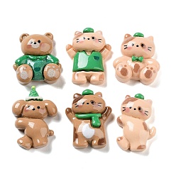 Mixed Shapes Непрозрачные кабошоны из смолы, животная тема, разнообразные, разнообразные, 24~28x17~22x7~8.5 мм