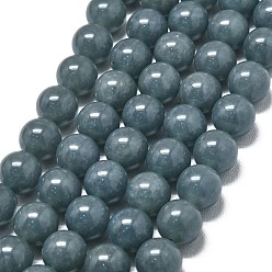 Шифер Серый Натуральный Malaysia нефритовые бусы пряди, окрашенная и подогревом, круглые, шифер серый, 10 мм, отверстие : 1.2 мм, около 39 шт / нитка, 14.96 дюйм (38 см)