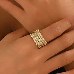 Настоящее золото 18K Кольца для женщин с микропаве из латуни и кубическими цирконами, реальный 18 k позолоченный, размер США 8 (18.1 мм)