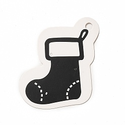 Другие Рождественская тематическая бумажная серьга с отверстием для подвешивания, рождественские носки, 6.9x6.7x0.05 см, отверстие : 1.5 мм