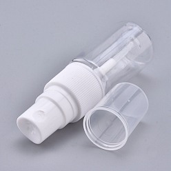 White Empty Portable PET Plastic  Spray Bottles, Fine Mist Atomizer, with Dust Cap, Refillable Bottle, White, 7.55x2.3cm, Capacity: 10ml(0.34 fl. oz)