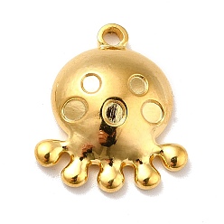 Real 18K Gold Plated Ion Plating(IP) 304 Stainless Steel Pendants, Octopus Charms, Real 18K Gold Plated, 20x17.5x5mm, Hole: 2mm