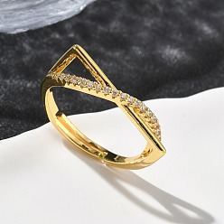 Настоящее золото 18K Латунные микро проложить пальцев кольца кубического циркония, долговечный, стойки покрытие, без свинца и без кадмия, реальный 18 k позолоченный, 8 мм, размер США 7 1/4 (17.5 мм)
