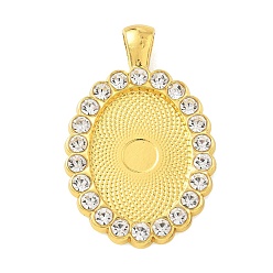 Oval Настройки кабошон сплав горный хрусталь кулон, золотые, овальные, 42x27.5x3 мм, отверстие : 3.5x6 мм, Размер лотка: 25x18 мм