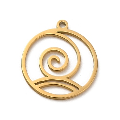 Real 18K Gold Plated 304 Stainless Steel Pendants, Laser Cut, Vortex Charm, Real 18K Gold Plated, 17x15x1mm, Hole: 1.2mm