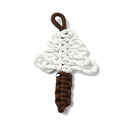 Белый Нейлон большие подвески, рождественская елка, белые, 120~130x73~77x10 мм, отверстие : 20x8 мм