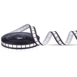 Черный Лента из полиэстера с принтом, рисунок пленки, для вечеринки по упаковке подарков, чёрные, 3/8 дюйм (10 мм), около 10.00 ярдов (9.14 м) / рулон