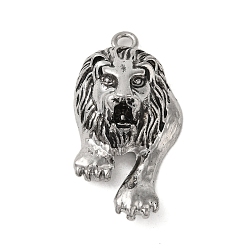Or Rose Antique Pendentif en alliage de style tibétain, lion, antique en or rose, 51.5x28x17.5mm, Trou: 3.5mm